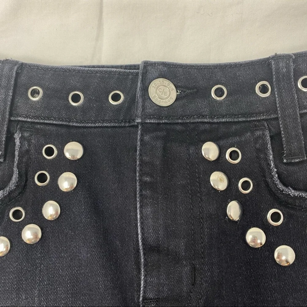 NWT Current/Elliott The 7-Pocket Studded Mini Skirt Size 25